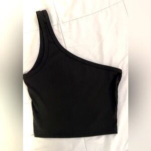 Black, one shoulder tank top